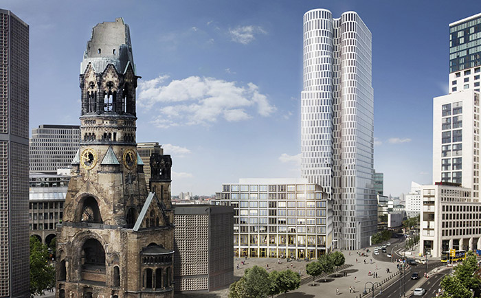 Das "Motel One Berlin-Upper West" direkt an der Gedächtniskirche. &copy; Motel One