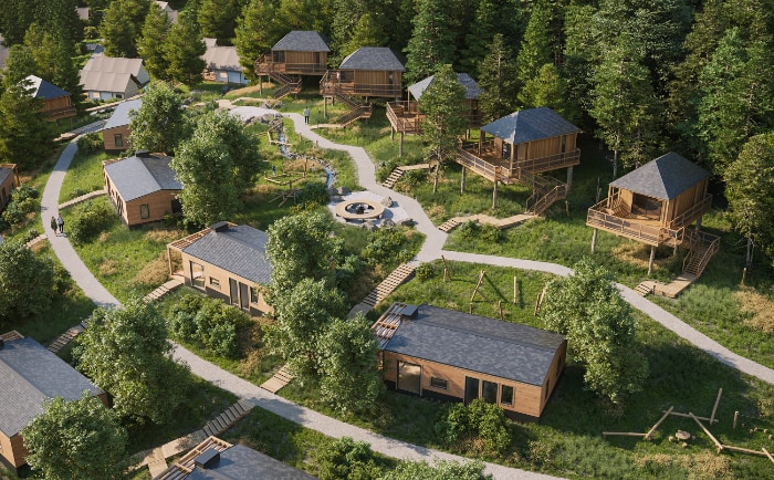 In rund 700 Meter Seehöhe befindet sich das "Glamping Village Kötschach". &copy; Alps Resorts