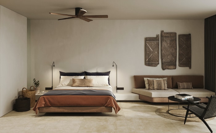 Das Design der Zimmer ist von der Natur und den Höhlen der Insel inspiriert. &copy; Magma Resort Santorini / Hyatt
