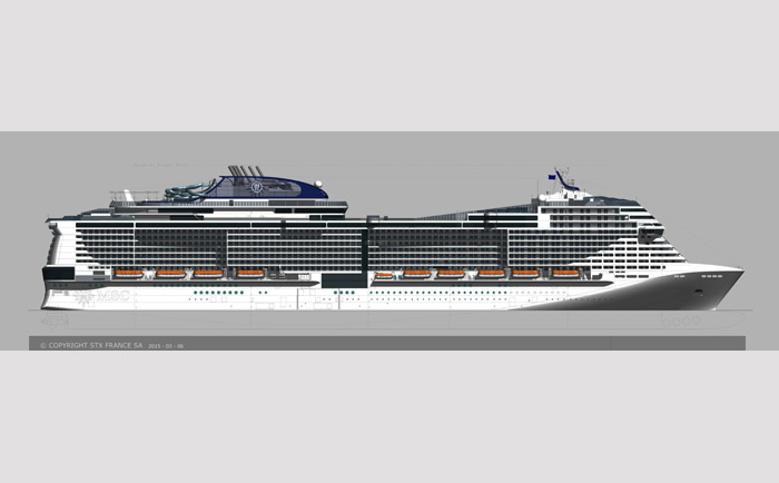 Die "MSC Meraviglia" wird 5.700 Passagieren Platz bieten. &copy; STX France SA