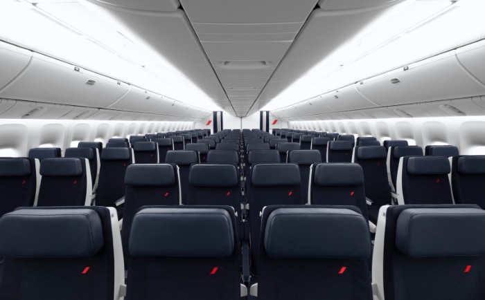 Die Sitze sind in 3-4-3-Konfiguration angeordnet. &copy; Air France