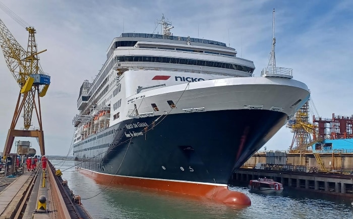 Die Vasco da Gama in der Werft. &copy; Nicko Cruises