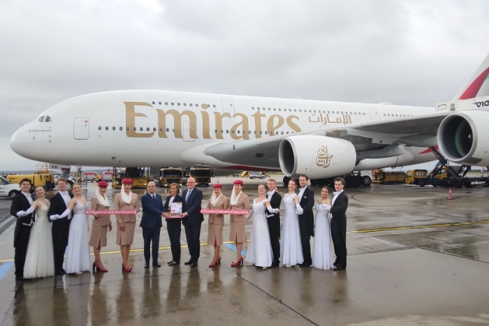 Seit 2004 steuert Emirates den Flughafen Wien an. &copy; Martin Dichler