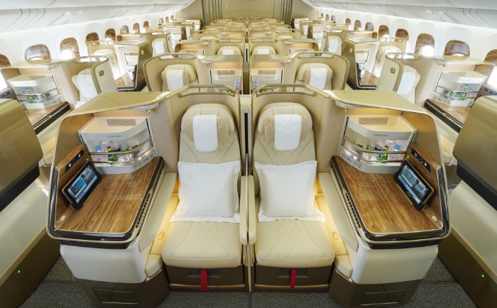 Die Business Class ist in einem 1-2-1-Layout gestaltet. &copy; Emirates