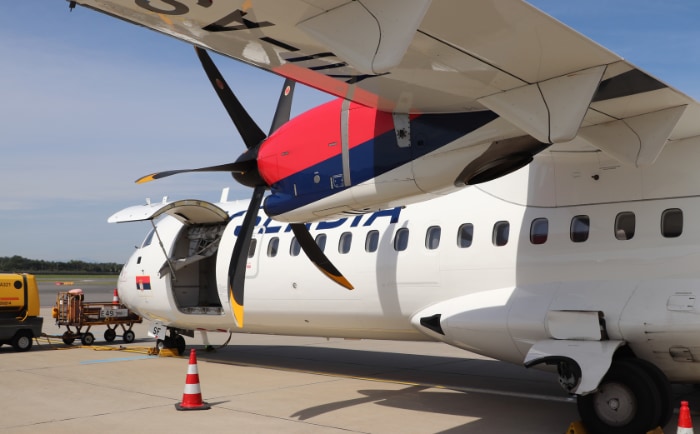 Air Serbia verwendet auf den Österreich-Flügen häufig die ATR-72. &copy; Martin Dichler