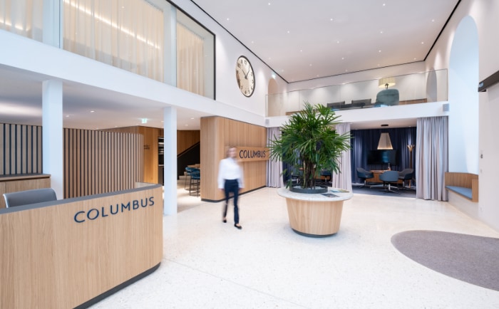 Die elegante Lobby der Columbus-Zentrale. &copy; Cynthian Fischer