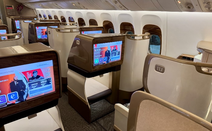 Die Business-Class-Kabine in der Boeing 777. &copy; ReiseInsider
