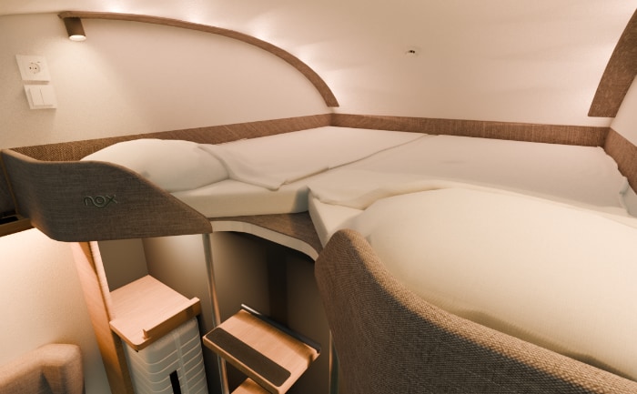 Ein Double Loft Room bei Nox. &copy; Nox Mobility