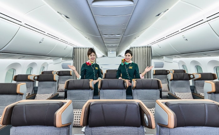 Die neue Premium Economy Class von EVA Air in der Boeing 787-9 bietet 28 Sitzplätze. © EVA Air Die neue Premium Economy Class von EVA Air in der Boeing 787-9 bietet 28 Sitzplätze. © EVA Air