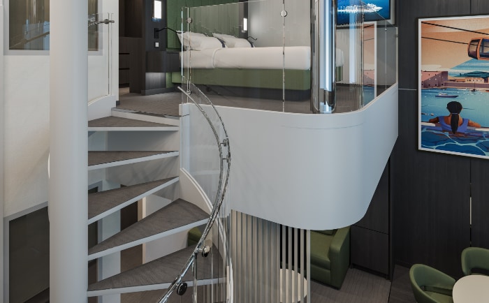 Rendering der Royal Maisonette Suite auf der MSC World Asia. &copy; MSC Cruises