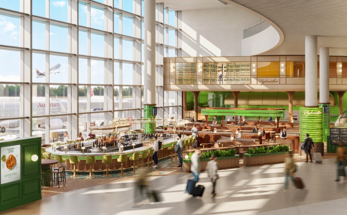 Groß und zentral: Figlmüller in der neuen Terminalerweiterung. © Flughafen Wien Groß und zentral: Figlmüller in der neuen Terminalerweiterung. © Flughafen Wien