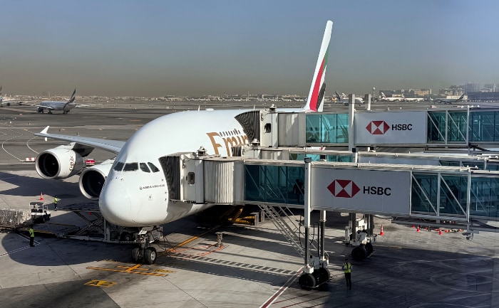 Airbus A380 am Flughafen Dubai. &copy; ReiseInsider