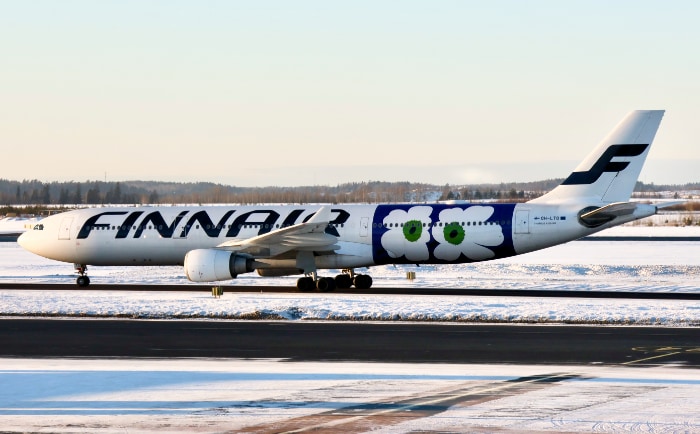 Airbus A330 von Finnair im Marimekko-Design. &copy; ReiseInsider