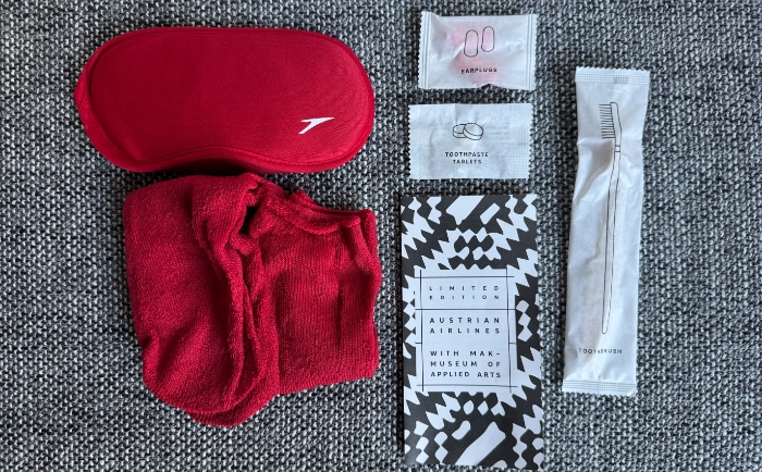Inhalt des Amenity Kits. © ReiseInsider Inhalt des Amenity Kits. © ReiseInsider